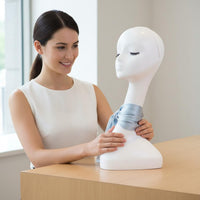 Mannequin Head with Shoulders Defined Facial Features Mannequin Head Bust Abstract Design Hairpiece Display Headform for Retailers, Shop Window