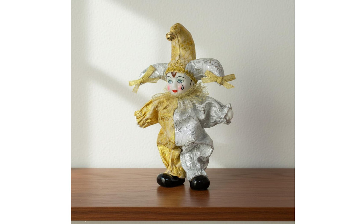 Ceramic Angel Figurine Gold Accents Home Decor Gift Idea for Shelf Display