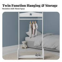 Korean design House-Shaped Clothes Rack unobstructedstanding children's Furniture child-safe Design Garment Stand Space-Saving for children, Toddlers, Parents, Playroom, Bedroom, Small Spaces, Entryway