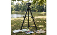 Matte Black Hand-Crank Easel Adjustable Foldable Tripod Easel Portable Sturdy for Artists, Painters, Students, Outdoor Painting, Studio, Art Class