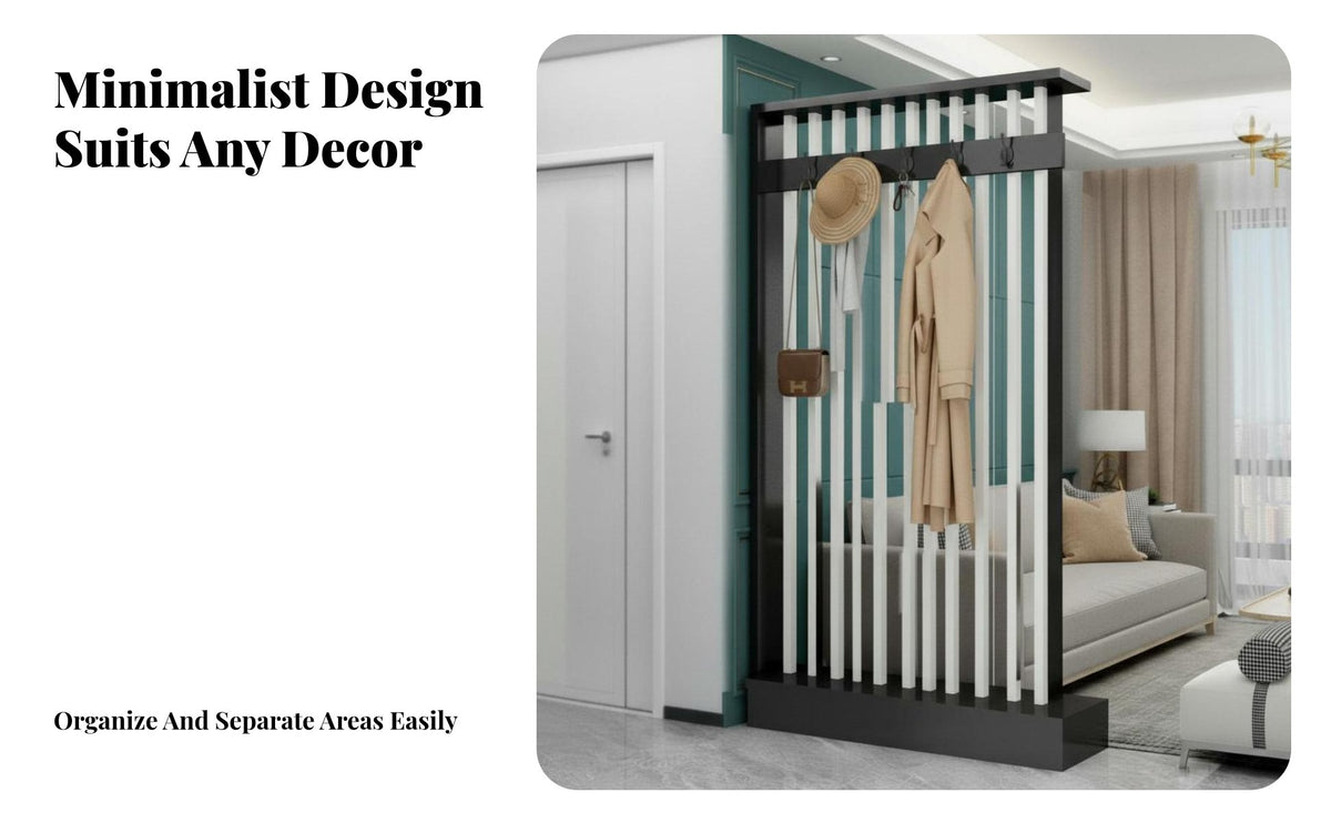 Freestanding Slatted Screen Sturdy and Sturdy Foyer Partition Cabinet Space Saving Entryway Storage Cabinet for Homeowners, Families, Bedroom, Office