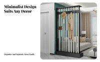 Freestanding Slatted Screen Sturdy and Sturdy Foyer Partition Cabinet Space Saving Entryway Storage Cabinet for Homeowners, Families, Bedroom, Office