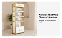 Cosmetic Display Cabinet Large Capacity Salon Product Shelving Unit Strong Load-Bearing Multi-Layer Display Rack for Beauticians, Boutique, Exhibition