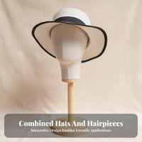 Wooden Base Hairpiece Stand Hat Display Stand Lightweight Freestanding Mannequin