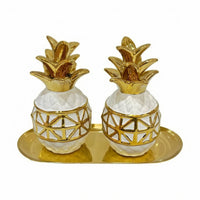 Tabletop Jar Tray Set Reflective Finish Ceramic Storage Jar Set Dust-Resistant Decorative Ceramic Jars