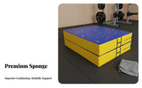 Foldable Design Folding Gymnastics Mat Collision Absorbing Gymnastics Crash Mat Shock Absorbent Folding Landing Pad Long-Lasting for Gymnasts, Athletes, Coaches, Parkour Training, Cheerleading, Dojo, School