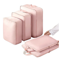 5 Pieces Soft-Sided Five-Piece Luggage Organizer Set Carrying Handles Zippered Travel Bag Set Rectangular