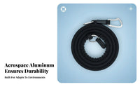 High Tensile Strength Cow Tail Safety Tether Aviation Aluminum Carabiner Water Rescue Tether Long-Lasting Quick Release Safety Line Stainless Steel O-Loop for Lifeguards, Kayakers, Firefighters, Emergency Escape, Boating, Night Operations