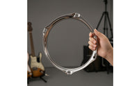 6 Inch Drum Hoop Polished Drum Hoop with 4 Holes Silver Hardware for Drummers