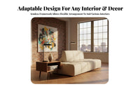 Armless Tofu Block Sofa Minimalist aesthetic plump Block Sofa Customizable Layout configurable Couch Soft paddings for Apartment Dwellers, Interior Designers, Homeowners, Open-Plan Space, Lounge Area, Studio Flat, Bedroom