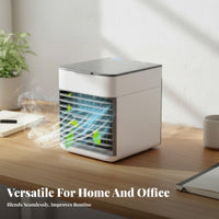 3-in-1 Function Portable Air Conditioner Fan Energy Saving USB Mini Air Cooler Quiet Operation for Office Workers, Students, Desk, Dorm Room
