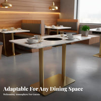 Booth, Table, and Chair Combination Sintered Stsingle surface Commercial Furniture Complete Dining Set Restaurant Seating for Restaurants, Cafes, Bistro