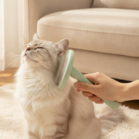 Slicker Brush Curved-Handle Grooming Brush Ergonomic for Cats, Pet Owners