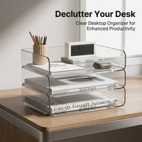 Desktop Shelf Unit Organizer, Small Bookcase for Office Storage, Stackable Book Shelves Table Top for Students
