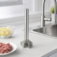 Meat Masher with Six-Bladed Head Heavy Duty Ground Beef Smasher Potato Masher for Home Cooks, Meal Prep