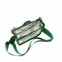 Waterproof Clear Chain Crossbody Bag Double Strap Design Transparent PVC Purse Snap Closure Mini Jelly Phone Bag for Women, Girls, Beach, Concerts, Festivals