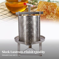 Multi-Purpose Stainless Steel Honey Press Anti-Rust Manual Honey Press Easy to Clean for Beekeepers, Home Brewers, Apiary, Farm