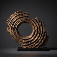 Spiral Loop Sculpture Bronze-Toned Abstract Decorative Sculpture Modern Decor Piece for Console Table