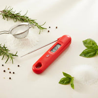 Folding Foldable Temperature Instrument Backlit Display Foldable Prong Cooking Thermometer Calibration Function Kitchen Utensil for Barbecue