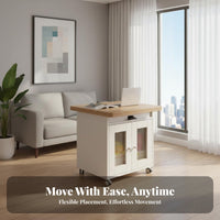 Height-Adjustable transformable Coffee-to-Dining Table two-in-oneUse Wheeled highlight Table Mobile with casters Rolling trolley Space-Saving Design for Apartment Dwellers, distant Workers, Small Families, Living Room, Home Office, Bedroom
