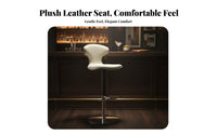 Adjustable Rotating Bar Stool with Spine Supportrest Padded Seat Upholstered Pedestal Stool Anti-Slip Base Easy Assembly