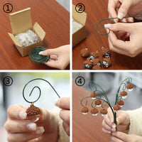 9 Pieces Miniature Design Bonsai Hanging Decoration Woodland Acorn Charm Acorn Ornament for Plant Pot