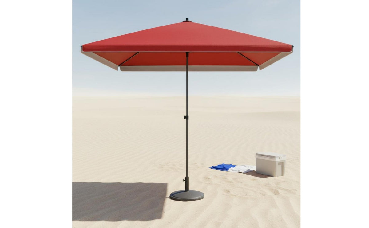 Large Square Patio Umbrella Waterproof Heavy Duty Sun Umbrella Anti-Pinch Square Shape Garden Parasol for Street Vendors, Beach, Courtyard