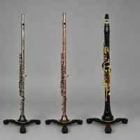 Folding Flute Stand Black Folding Clarinet Stand Tripod Support Sturdy Music Gear Anti-Slip Feet