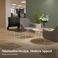 Minimalist Design Stackable Sled Base Chair Lightweight Armless Sled Base Chair Long-Lasting Office Furniture Ergonomic Design for Guests, Students, Event Attendees, Conference Room, Reception Area, Cafeteria