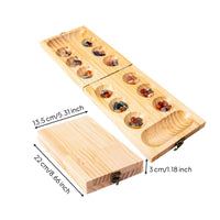 Folding Wooden Traditional Sowing Game Board Foldable Portable Traditional Sowing Game Storage