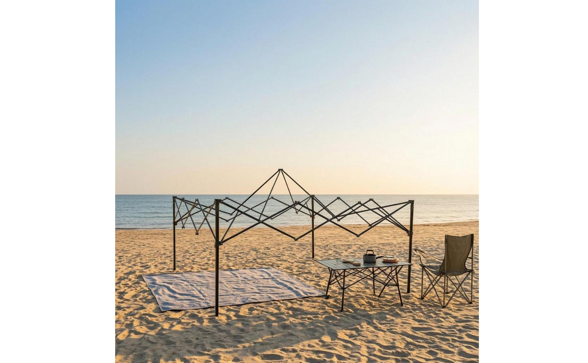 Folding Canopy Frame Cylindrical Metal Fold-out Tent Frame Fold-out Canopy Foldable Outdoor Shelter Peaked