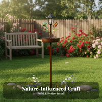 Vintage Avian Bath Feeder Weather Resistant Multi-Function Avian Bath Feeder Garden Decor Easy Assembly Outdoor Lighting