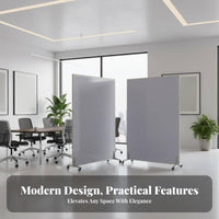 3-Panel Wheeled Divider Magnetic Surface 3-Panel Folding Writing Board Foldable Design Mobile Whiteboard for Presenters, Classroom, Open-Plan Spaces
