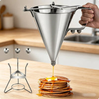 Conical Batter Dispenser with Stand Commercial Batter Dispenser with Press Handle Stainless Steel Funnel for Culinary Professionals