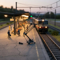 Metal Body HO Scale Pantograph Realistic Feature Model Locomotive Pantograph Sturdy Base Railway Part for Collectors, Miniature Scene