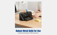 Metal Pen Holder, Multi-Functional Desktop Organizer, Large Capacity, Creative Stationery Storage Box for Students