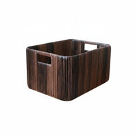 Imitation Rattan Basket Waterproof Storage Bin Natural Texture for Adults