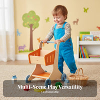 Role-Playing Fun Kids Grocery Shop Playset Develops Social Skills Toy Supermarket Checkout Educational Wooden Grocery Shop Playset Realistic Design for Children, Preschoolers, Toddlers, Playroom, Kindergarten, Preschool, Daycare Center