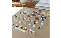 Scene Building Miniature Road Sign Set Educational Sand Table Road Signs Lightweight Miniature Traffic Sign Set Sturdy for Hobbyists