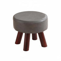 Multi-Functional Round Wooden Stool Comfortable Seating Round Four-Legged Stool sturdy Footrest Minimalist Design for Adults, household members, Seniors, Living Room, Entryway, Bedroom, Study