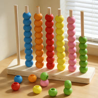 Early Learning Wooden Counting Frame Educational Wooden Abacus Colorful Counting Frame with Beads Math for Preschoolers, Toddlers, Homeschool, Classroom, Playroom