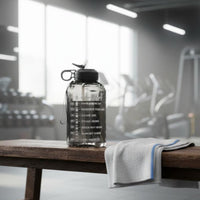 2.2L Water Bottle with Time Marker Wide Mouth Half Gallon Inspirational Water Jug Food Grade Material Drinkware for Fitness Enthusiasts