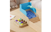 Wooden Marble Toy with Sloped Ramp Tabletop Arcade Toy Educational Marble Run Set for Kids
