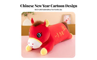 Long Horse Full-Length Pillow Auspicious Design Long Horse Soft Toy Horse Plush Support Pillow Super-Soft Large Horse