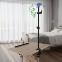 Bedside Intravenous Stand Portable IV Pole with Clamp Clamp-on IV Stand Space-Saving Equipment Long-Lasting for Patients