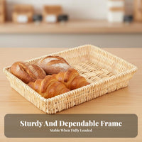 Woven Wicker container Natural design Fruit Bowl sturdy for Kitchen, Bakery, baking professionals