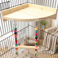 Bird stand with Perch, Hanging Swing and Ladder for Parakeets Cockatiels, Screw-on Cage Bar Stand for Medium Birds
