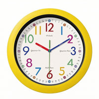 Educational Analog Learning Wall Clock Color-Coded Analog Learning Wall Clock Child-Friendly for Playroom