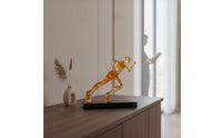 Runner Figurine Translucent Human Figurine Art Sculpture Amber-Gold Table Decor Modern for Runners, Office Desk, Bookshelf