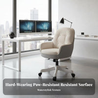 With casters Scalloped backrest rotating Chair Height Adjustable Vanity Stool Shell-Shaped backrestrest Indoor Seating effortless Rolling Casters for Students, Home Office Workers, Beauticians, Bedroom, Dorm Room, vanity area, Salon